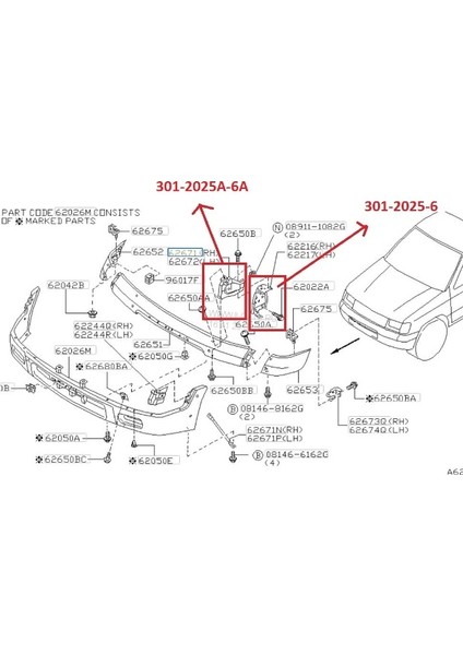 Nıssan Skystar- Pıck Up- D22- 97/02; Ön Tampon Baraketi Sağ (Tyg) fırsatları