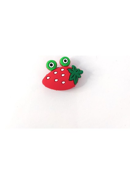 Silikon Çilek 1 Adet Tekli Terlik Süsü Aksesuar