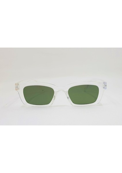 Geometrik Şeffaf Çerçeve Yeşil Cam Unisex Güneş Gözlüğü 2016 01 52-19-135