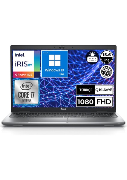 Latitude 5530 N212L553015EMEA_W04 Intel Core i7 1255U 32 GB 1 TB SSD Windows 10 Pro 15.6" FHD Taşınabilir Bilgisayar