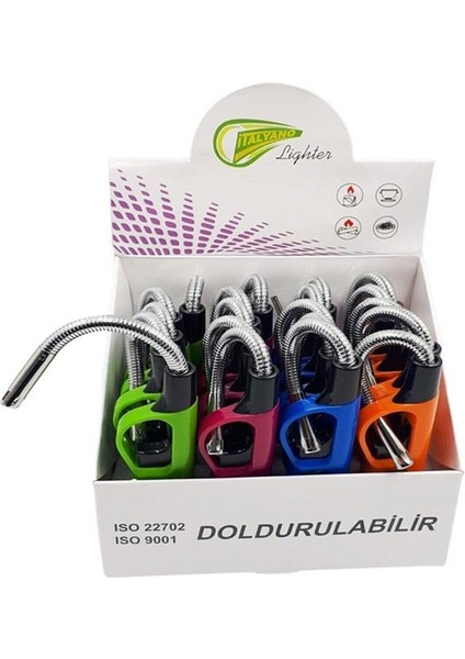Italyano Doldurulabilir Yaylı Kıvrılabilir Renkli Mutfak Çakmağı