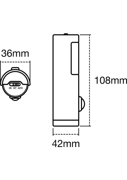 LED Pille Çalışan Lamba, Iç Mekan Uygulamaları Için Lamba, Hareket Sensörü, Gündüz Sensörü, Soğuk Beyaz, 36,0 mm x 42,0 mm x 108,0 Mm, Nıghtlux Torch