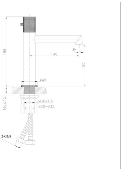 FM-2218 Siyah & Kırmızı Lavabo Bataryası FM-2218