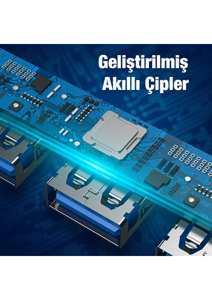 A-806 4 In 1 Type-C + USB Girişli USB 3.0 Çoğaltıcı Hub Adaptör Çevirici