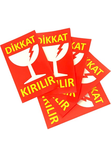 Işofis Dikkat Kırılır Etiketi, 5,2 x 8,5 cm (10 Adet)
