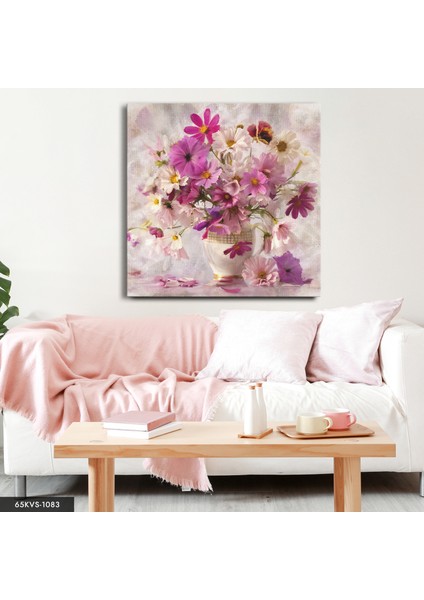 Vazoda Çiçek Tek Parça Kare 65 x 65 cm