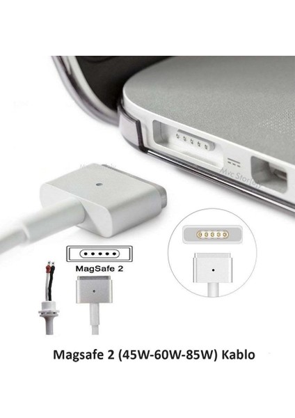 Px-Mac2 Apple Macbook A1425 A1435 A1465 A1502 Için 5 Pin T Stili Magsafe 2 Güç Adaptörü Kablosu, Uzunluk: 1, 8 M