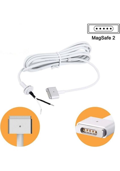 Px-Mac2 Apple Macbook A1425 A1435 A1465 A1502 Için 5 Pin T Stili Magsafe 2 Güç Adaptörü Kablosu, Uzunluk: 1, 8 M