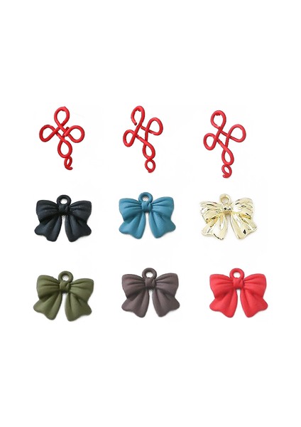 Kauçuk Boya Karikatür Yay Şekli Alaşım Yüzer Locket Charms Dıy Takı Küpe Kolye Aksesuar (Yurt Dışından)