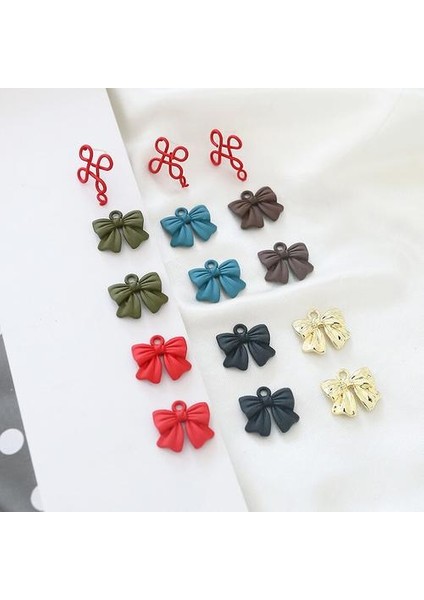 Kauçuk Boya Karikatür Yay Şekli Alaşım Yüzer Locket Charms Dıy Takı Küpe Kolye Aksesuar (Yurt Dışından)