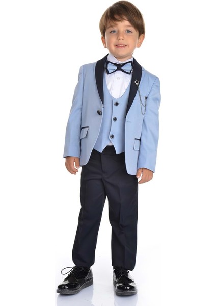 Ceketli Yelekli Erkek Çocuk Damatlık Takım Elbise