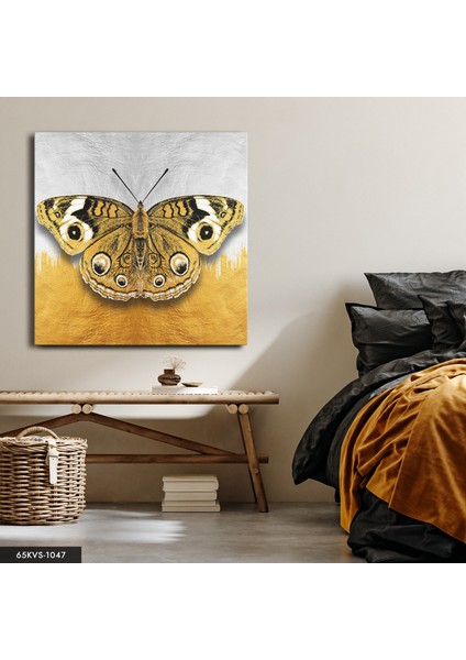 Gold Kelebek Tek Parça Kare 65 x 65 cm