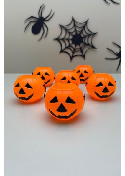 Cadılar Bayramı Halloween Balkabağı Mini Şeker Kovası 6 Lı