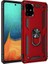 Samsung Galaxy A71 Kılıf Yüzüklü Standlı Tank Çift Katmanlı Vega Kırmızı 1