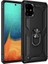 Samsung Galaxy A71 Kılıf Yüzüklü Standlı Tank Çift Katmanlı Vega Siyah 1