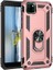 Huawei Y5P Kılıf Yüzüklü Standlı Tank Çift Katmanlı Vega Rose Gold 1