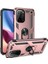 Xiaomi Redmi K40 Kılıf Yüzüklü Standlı Tank Çift Katmanlı Vega Rose Gold 1