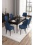 Concept Are SERISI 80 x 132 cm Mdf Açılabilir Siyah Mermer Desen Masa Takımı 6 Sandalye Gümüş Halkalı 1
