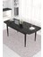 Concept Are SERISI 80 x 132 cm Mdf Açılabilir Siyah Mermer Desen Masa Takımı 6 Sandalye Gümüş Halkalı 3
