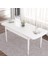 Concept Are Serisi 80 x 132 cm Açılabilir Mdf Masa Beyaz Mutfak Masa Takımı 6 Sandalye Gümüş Halkalı 3