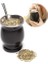Doğal Kabak Çay Bardağı Seti 8 Ounces Mate Saman Paslanmaz Çelik Çift Duvarlı Kolay Temiz Yalıtımlı Kahve Fincanları Taza Kupa Kupalar Siyah (Yurt Dışından) 2