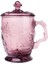 200ML Avrupa Retro Moda Cam Cam Günlük Kullanım Için Bakkal Içecek Kupası Taç Kapak ve Kolu Isıya Dayanıklı Su Kupası Oyma Pembe (Yurt Dışından) 1