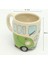 400 ml Yaratıcı El Boyama Çift Otobüs Kupalar Retro Seramik Fincan Kahve Süt Çay Kupa Drinkware Novetly Kupalar Yeşil (Yurt Dışından) 2