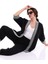 Işlemeli Kimono Takım Siyah MDNSS105 4