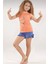 6905-BLACKSPADE Kız Çocuk Şortlu Pijama Takım-Orange 1