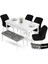Concept Aya Serisi 80 x 132 cm Açılabilir Beyaz Mutfak Masa Takımı 4 Sandalye 1 Bench 1