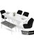 Concept Aya Serisi 80 x 132 cm Açılabilir Beyaz Mutfak Masa Takımı 4 Sandalye 1 Bench 2
