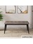 Concept Nev Serisi 80 x 132 cm Siyah Mermer Desen Masa Takımı 4 Sandalye Gümüş Halkalı 1 Bench 3