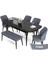 Concept Aya Serisi, 80X132 Açılabilir Siyah Mermer Desen Mutfak Masa Takımı, 4 Sandalye 1 Bench 2