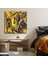 Soyut Caz Sanatı Şehrin Saksafoncusu Tek Parça Kare 65X65 cm Kanvas - Canvas Tablo 1