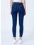 Yüksek Bel Dar Paça Skinny Fit Koyu Mavi Kadın Denim Pantolon 22K0565K1 4