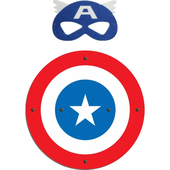 Ahtek Ahşap Oyuncak Seti 2’li Kaptan Amerika Kalkanı ve Maskesi