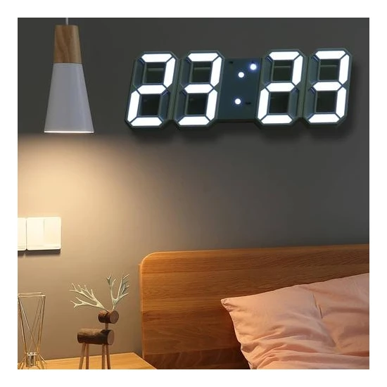 Xinh Hooqict 3D LED Dijital Büyük Duvar Saati Modern Tasarım Ev Oturma Odası Dekorasyon Tarihi Sıcaklık Takvimi Alarm Tablo Saat Duvar Saatleri (Yurt Dışından)