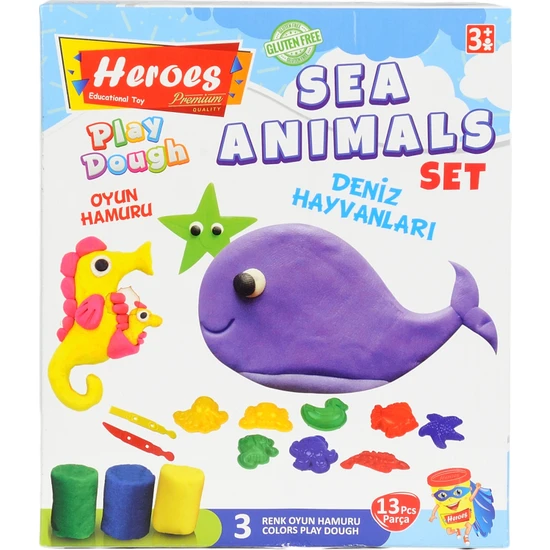 Heroes Küçük Kutulu Deniz Hayvanları Glutensiz Oyun Hamuru Seti
