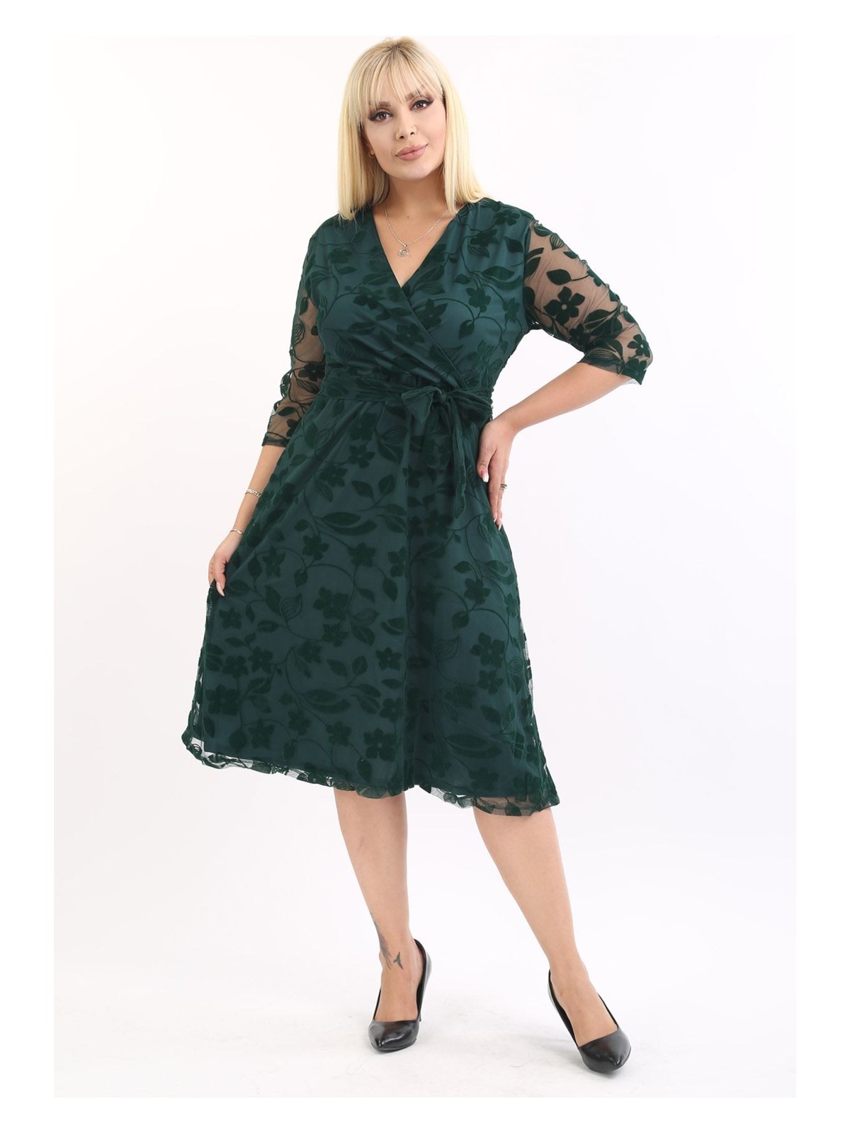 Modayız Kruvaze Yaka Büyük Beden Abiye Elbise 12E-2167