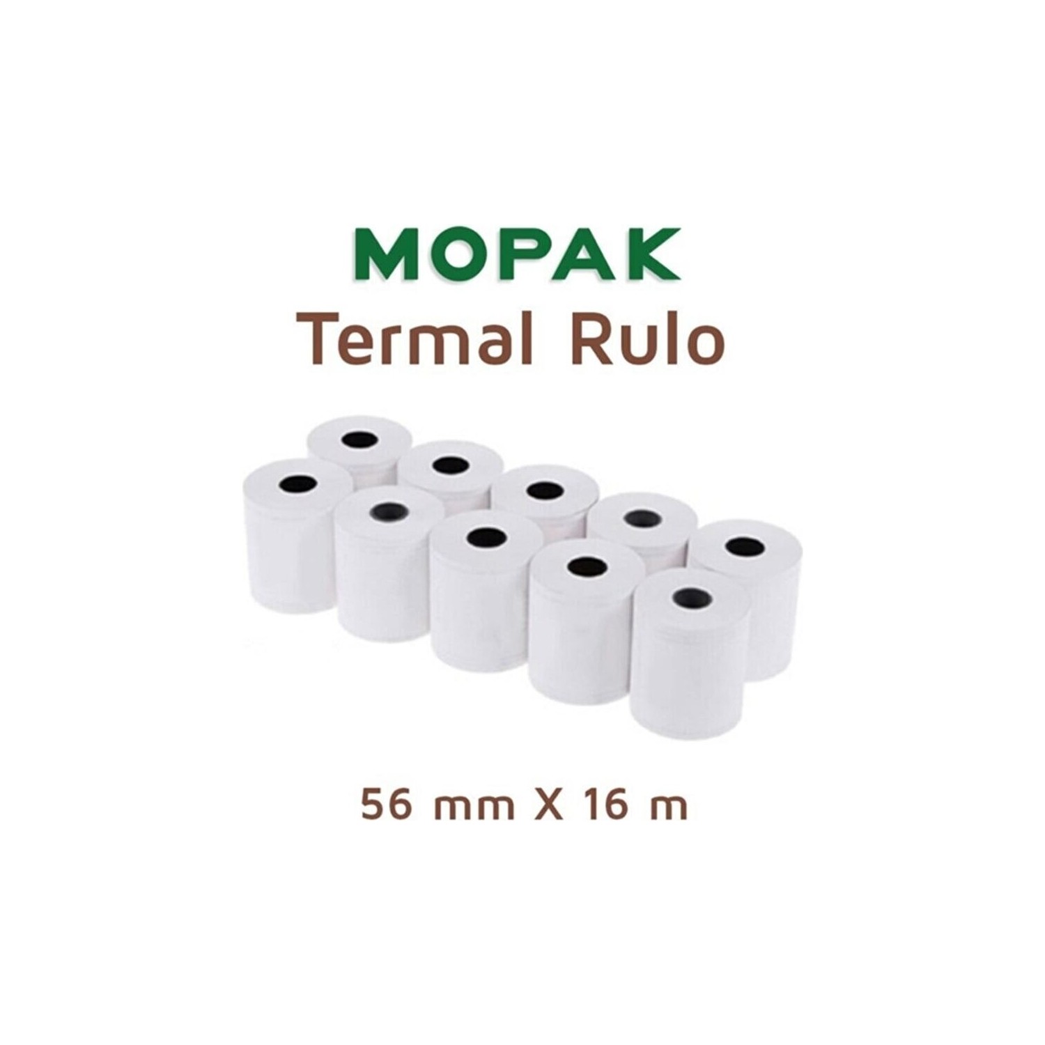Mopak 56 mm x 16 mt Termal Pos Yazarkasa Kağıdı 10 Paket 100 Rulo NC9616