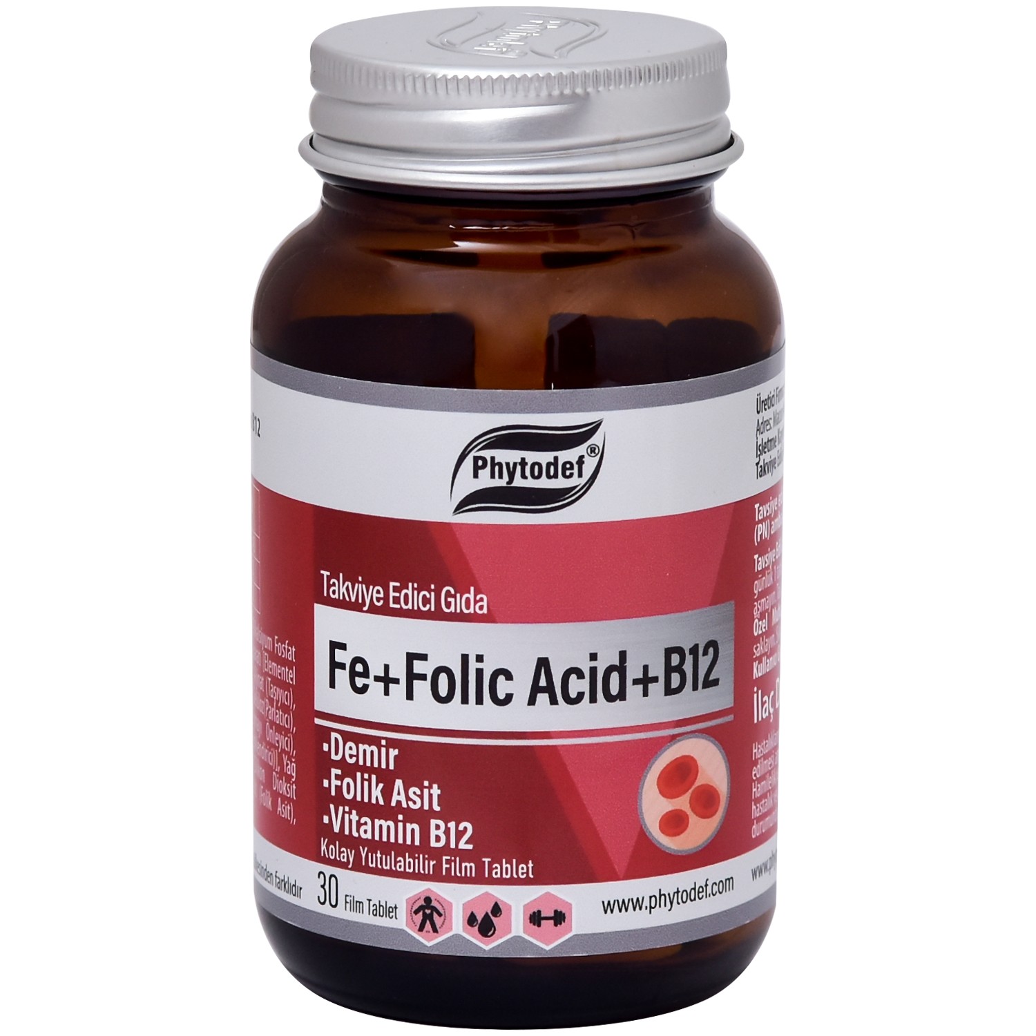 Phytodef Demir + Folik Asit + Vitamin B12 + Vitamin C - 30 Fiyatı