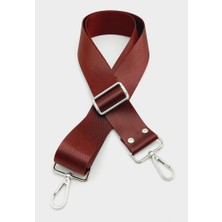 Angel Çanta Aksesuar Polyester Kolon 120X4 cm Bordo Gümüş Metalli