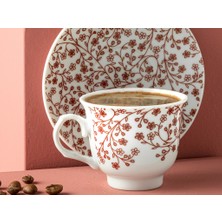 English Home Hiedra Porselen 2'li Kahve Fincan Takımı 80 ml Bordo