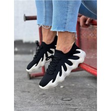 Bigwos Wagoon WG300 Siyah Beyaz Triko Sargı Taban Casual Erkek Ayakkabı