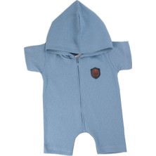 Melish Bebe Fitilli Kumaş Fermuarlı Kısa Kollu Kız Erkek Bebek Tulum