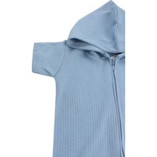 Melish Bebe Fitilli Kumaş Fermuarlı Kısa Kollu Kız Erkek Bebek Tulum