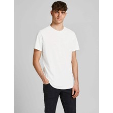 Jack & Jones Jjebasher Tee O-Neck Ss Noos Beyaz Erkek T-Shirt 12182498-Cloud