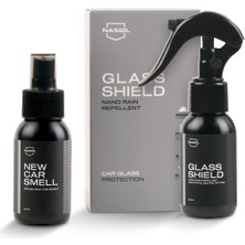 Nasiol Glasshield Nano Yağmur Kaydırıcı ve New Car Smell Araç Kokusu 2'li Set-Avantajlı Paket