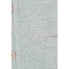 CO Cewo Tricot Rahat Kalıp Yünlü Cepli Gri Melanj Yünlü Hırka