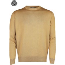 CO Cewo Tricot Rahat Kalıp Bisiklet Yaka Camel Yünlü Kazak
